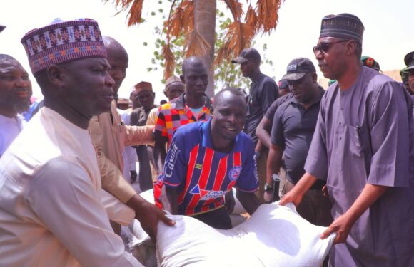 Zulum delivers grains donated by FG to 10,000 residents in Pulka